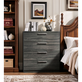 Sunvega Modern Gray Oak Chest with Five Spacious Drawers for Bedroom