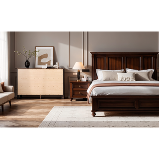 Sunvega Dark Brown Tufted Polyurethane Upholstered King Size Bed Frame