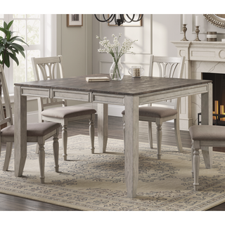 Sunvega Acacia Wood Rectangular Dining Table with Butterfly Leaf for Eight