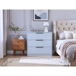 Sunvega Washington Three Drawer Dresser with Display Top for Bedroom Decor