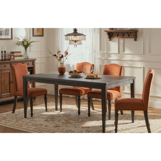 Sunvega Modern Dark Walnut Dining Table with Wegner Legs Engineered Wood