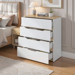 Sunvega California Drawer Dresser with Four Spacious Drawers and Superior Top