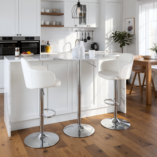 Sunvega Adjustable Contemporary Bar Table with Acrylic Top and Chrome Base