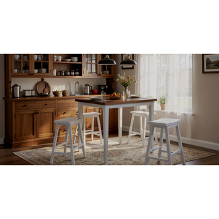 Sunvega 5-Piece Counter Height Table Set with Four Stools and MDF Top
