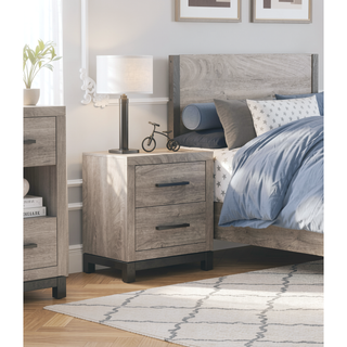 Sunvega Gray Finish 7-Drawer Dresser with Metal Bar Hardware for Bedroom