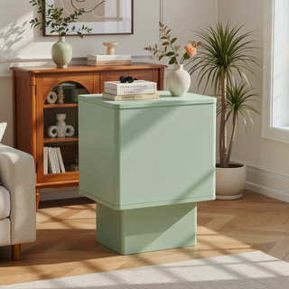 Sunvega Modern Mocha Nightstand with Drawer and Shelf for Bedroom Use