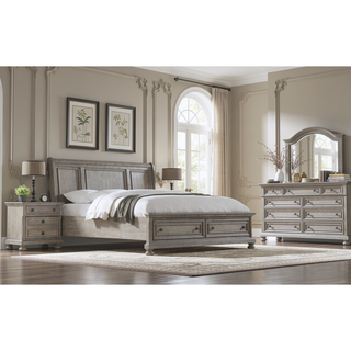 Sunvega Antique Gray Transitional Design Seven Drawer Dresser Top Seller