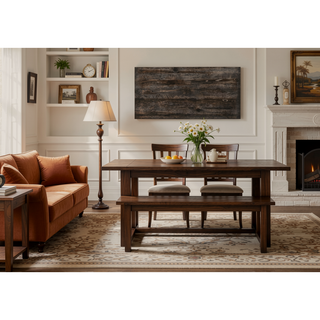 Sunvega Weathered Grey Counter Height Table with Bottom Shelf and Durable Wooden Top