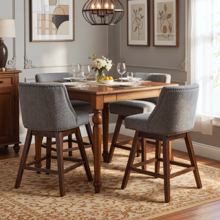 Sunvega 360-Degree Swivel Barstools with Soft Foam and Steel Spring Filler