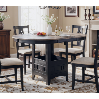 Sunvega Contemporary 18" Extendable Leaf Storage Table with Two-Tone Chalk Gray Finish