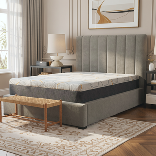 Sunvega 12" Copper Gel Cooling Memory Foam Mattress with Edge Support and Air Grid Base
