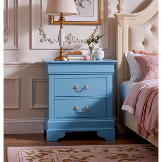Sunvega Striking Teal Compact Nightstand With Spacious Top For Bedroom Decor