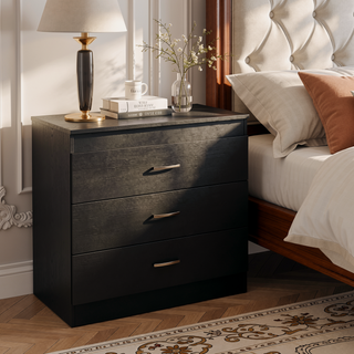 Sunvega Three Drawer Dresser with Superior Top in Black Wengue Finish