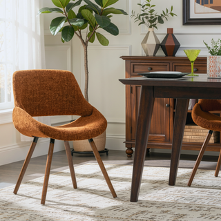 Sunvega Mid Century Modern Bentwood Dining Chair with Grey Woven Fabric