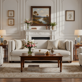 Sunvega Modern Vanilla Upholstered Accent Bench with Plush Foam Cushioning