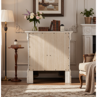 Sunvega Traditional Styling Elegant Smooth Lines Beige Nightstand No Assembly