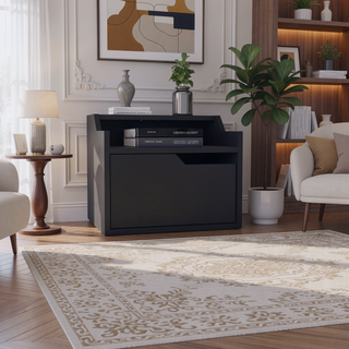 Sunvega Floating Nightstand with Spacious Drawer and Two-Tier Top for Bedroom Storage