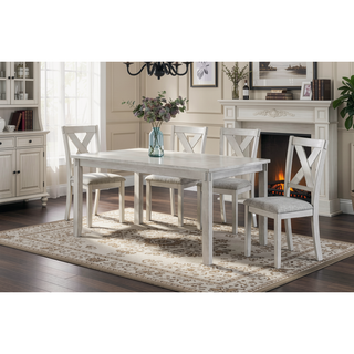 Sunvega Farmhouse Style Rustic Finish Upholstered Cushion Seat Dining Bench