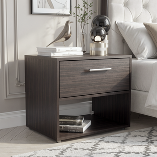 Sunvega Modern White and Natural Oak Media Console with 2 Doors and 4 Shelves