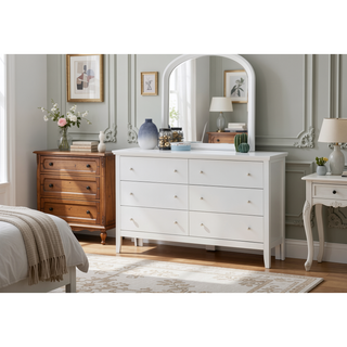 Sunvega Primo G1339-D White Dresser with Durable Print Finish and French Dovetail Drawers