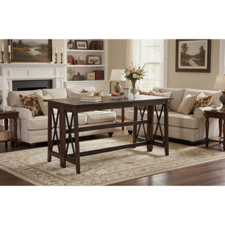 Sunvega Dark Brown Drop Leaf Space Saver Table with 4 Stools