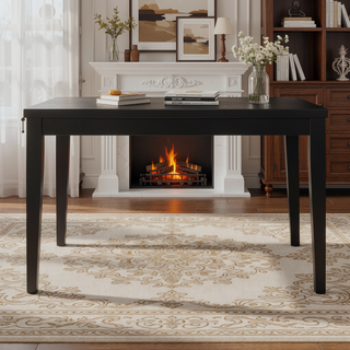 Sunvega Farmhouse Style Counter Height Dining Table with Rubberwood Frame and Wood-Like Top