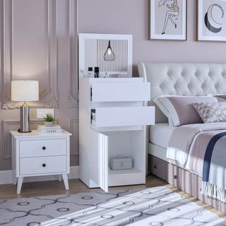 Sunvega Jewelry Box with Mirror, Two Drawers, and a Single Door Cabinet