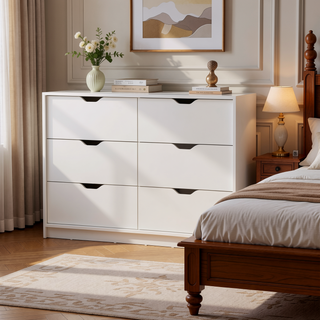 Sunvega Dillon 4 Drawer Dresser with 2 Cabinets for Clothing and Shoes Storage