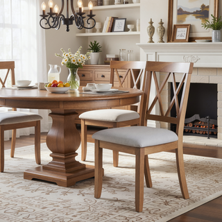 Sunvega Modern Faux Marble Dining Table with Solid Wood Legs for Kitchen Living Room