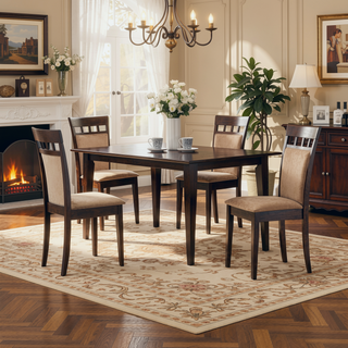 Sunvega 59-inch Cappuccino Rectangle Dining Table with Modern Clean Lines