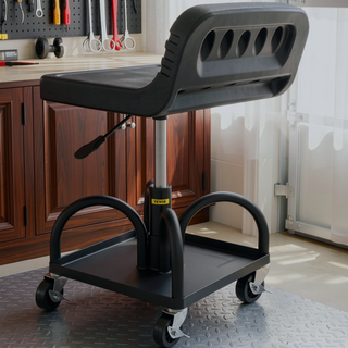 Sunvega 300LBS Capacity Adjustable Rolling Garage Stool with Tool Tray and Wheels
