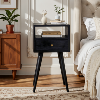 Sunvega Timeless Elegance Functional and Stylish Mini Nightstand with Drawer