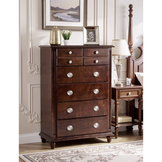 Sunvega Cappuccino Night Stand with Carved Trim and Nickle Hardware