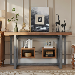 Sunvega Space-Saving Narrow 59-Inch Console Table with Durable MDF Construction for Entryway