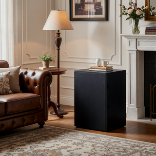 Sunvega Fully Assembled Nightstand with V Shape Embossing and Black Handles