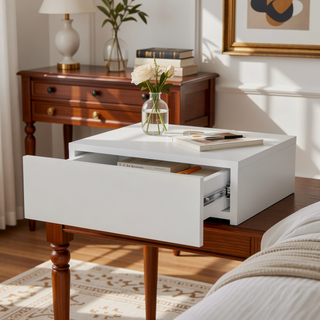 Sunvega Wall-Mounted Floating Nightstand with Spacious Drawer for Modern Bedroom