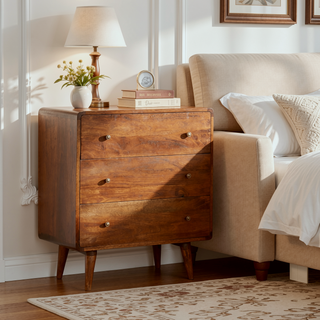 Sunvega Curved Chestnut Chest with Clean Lines and Contemporary Aesthetic