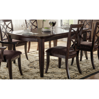 Sunvega Keenan Dark Walnut Finish Rectangular Dining Table with 1 Leaf