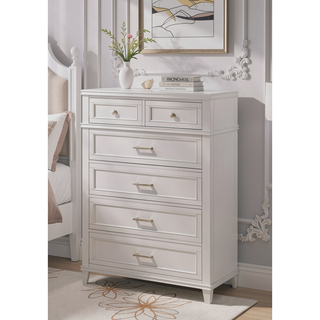 Sunvega Transitional 5 Drawer Chest with French Dovetail and Custom Hardware