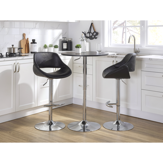 Sunvega Elia Contemporary Adjustable Height Bar Table with Wooden Top