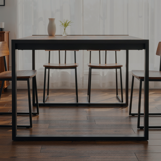 Sunvega Light Tobacco Mango Wood Dining Table with Iron Legs for 4