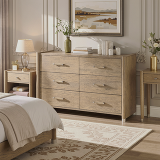 Sunvega Sarai Brown Nightstand with Spacious Drawers and Acrylic Handles