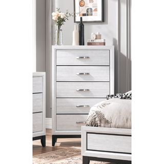 Sunvega Contemporary Gray Finish Wooden Dresser with Six Storage Drawers