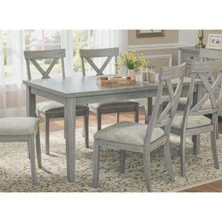 Sunvega Contemporary Gray Finish Rectangular Dining Table Seating Six