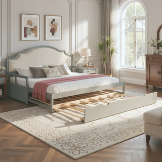 Sunvega Extending Daybed with Trundle for Spontaneous Guests from Twin to King Size