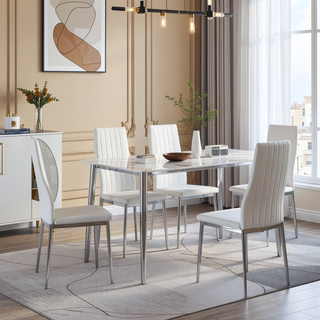 Sunvega Golden Legs and Black Seat Comfortable Durable Dining Chair Set of 4