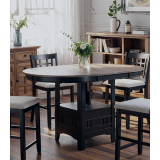 Sunvega Contemporary 18" Extendable Leaf Storage Table with Two-Tone Chalk Gray Finish