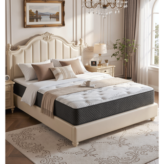 Sunvega 10" Quilted Hybrid King Mattress with Wicking Fabric and HD Gel Memory Foam