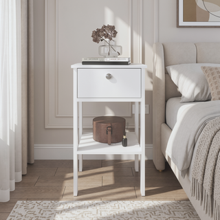 Sunvega Modern Wenge Nightstand with One Drawer and Open Shelf for Bedroom