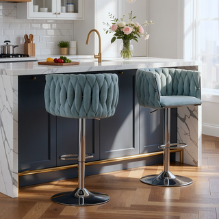 Sunvega 360 Degree Swivel Adjustable Counter Height Bar Stools Set of 2